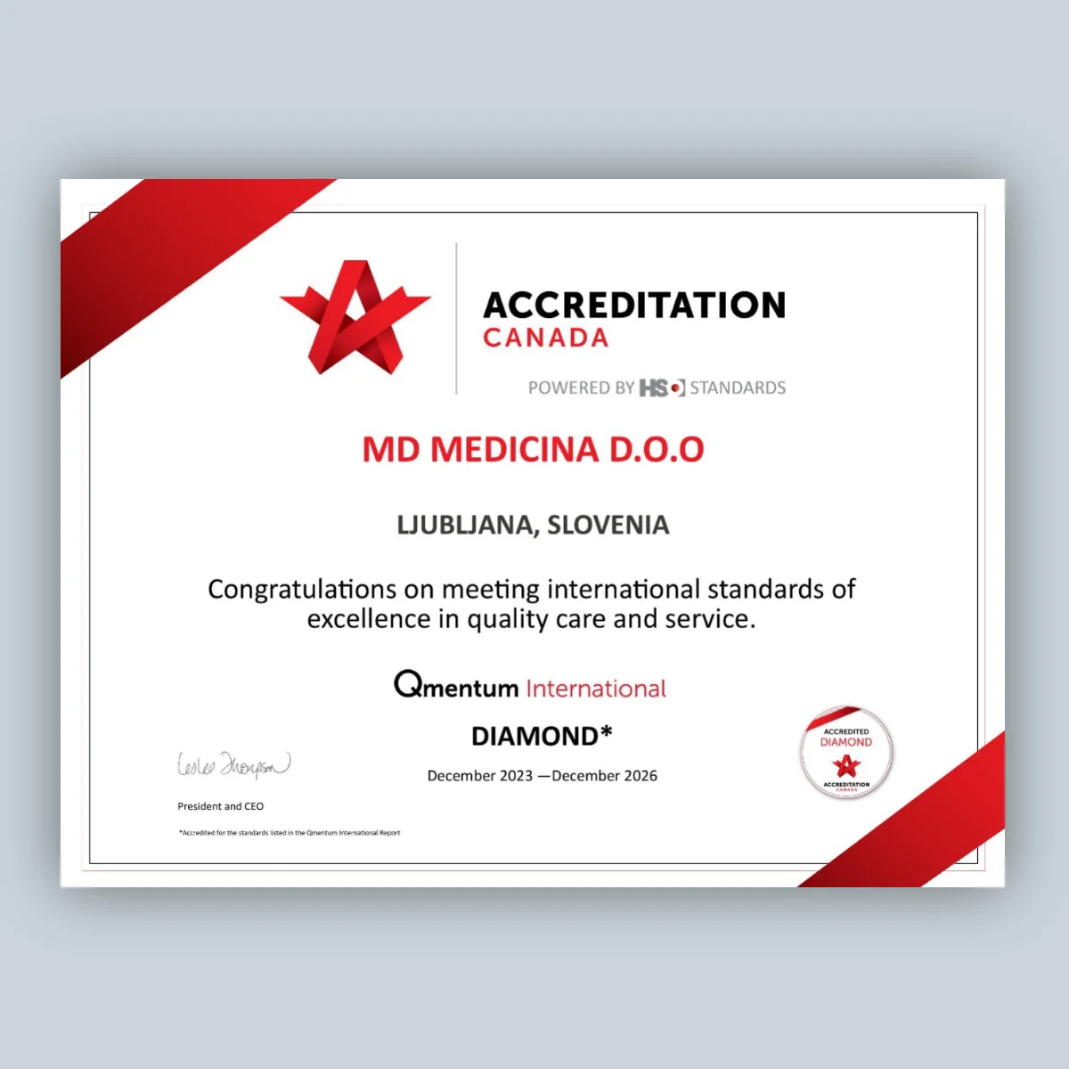 Certifikat - accreditation diamond